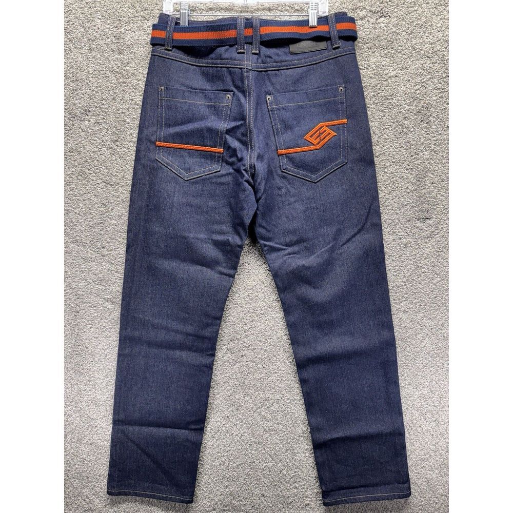 Enyce Jeans Sz 32x32 Y2K Belted Embroidered HipHop Sean‎ Combs Co Dark Wash NWOT